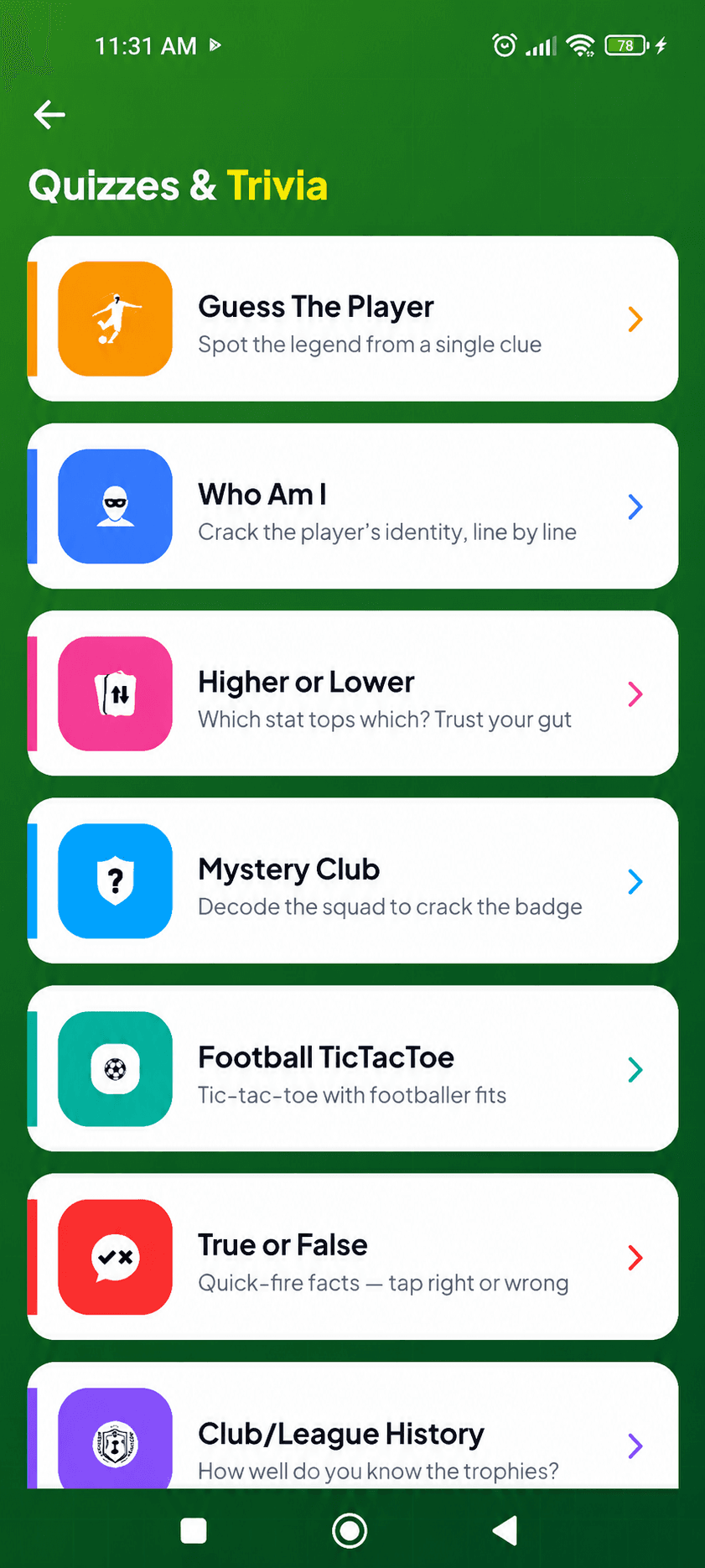 Quizzes and Trivia — FansBall Knowledge screenshot
